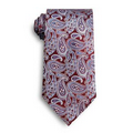 Maroon and Blue Silk Paisley Tie